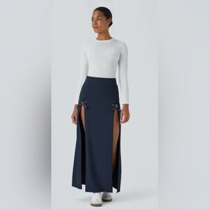 NWT Halara Buckle Skirt Size L - Navy Blue